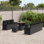 Juego de Sofá de Jardín de 10 Piezas con Cojines Negro Poliratán Acacia von , Outdoor-Sofas - Ref: Foro24-3364049, Preis: 678...