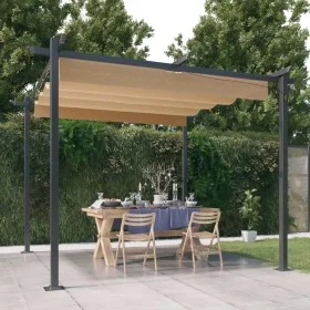 Gartenpavillon mit taupegrauem Schiebedach 3x3 m von vidaXL, Zelte und Pavillons - Ref: Foro24-318536, Preis: 445,98 €, Rabat...