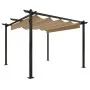 Cenador de jardín con techo retráctil gris taupe 3x3 m de vidaXL, Carpas y cenadores - Ref: Foro24-318536, Precio: 445,95 €, ...