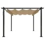 Cenador de jardín con techo retráctil gris taupe 3x3 m de vidaXL, Carpas y cenadores - Ref: Foro24-318536, Precio: 445,95 €, ...