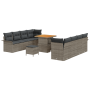 Juego de Sofás de Jardín de 11 Piezas con Cojines Gris Ratán Poliéster Acacia von , Outdoor-Sofas - Ref: Foro24-3364058, Prei...