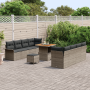 Juego de Sofás de Jardín de 11 Piezas con Cojines Gris Ratán Poliéster Acacia von , Outdoor-Sofas - Ref: Foro24-3364058, Prei...