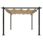 Cenador de jardín con techo retráctil gris taupe 3x3 m de vidaXL, Carpas y cenadores - Ref: Foro24-318536, Precio: 445,95 €, ...