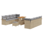 Juego de Sofás de Jardín de 11 Piezas con Cojines Beige Poliratán von , Outdoor-Sofas - Ref: Foro24-3364062, Preis: 751,36 €,...
