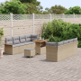 Juego de Sofás de Jardín de 11 Piezas con Cojines Beige Poliratán von , Outdoor-Sofas - Ref: Foro24-3364062, Preis: 751,36 €,...