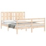 Bed frame with solid wood headboard 160x200 cm by vidaXL, Beds and slatted bases - Ref: Foro24-3194126, Price: 148,73 €, Disc...