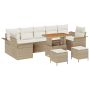 Juego de Sofás de Jardín de 10 Piezas con Cojines Beige Poliéster Acacia von , Outdoor-Sofas - Ref: Foro24-3364071, Preis: 70...
