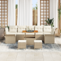 Juego de Sofás de Jardín de 10 Piezas con Cojines Beige Poliéster Acacia von , Outdoor-Sofas - Ref: Foro24-3364071, Preis: 70...