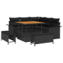 Juego de Sofá de Jardín de 8 Piezas con Cojines Negro Poliratán Acacia von , Outdoor-Sofas - Ref: Foro24-3364074, Preis: 652,...