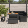 Juego de Sofá de Jardín de 8 Piezas con Cojines Negro Poliratán Acacia von , Outdoor-Sofas - Ref: Foro24-3364074, Preis: 652,...