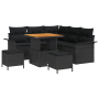 Juego de Sofá de Jardín de 8 Piezas con Cojines Negro Poliratán Acacia von , Outdoor-Sofas - Ref: Foro24-3364079, Preis: 564,...