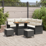 Juego de Sofá de Jardín de 8 Piezas con Cojines Negro Poliratán Acacia von , Outdoor-Sofas - Ref: Foro24-3364085, Preis: 534,...