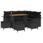 Juego de Sofá de Jardín de 9 Piezas con Cojines Negro Poliratán Acacia von , Outdoor-Sofas - Ref: Foro24-3364089, Preis: 609,...