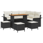 Juego de Sofá de Jardín de 9 Piezas con Cojines Ratán de Polietileno Negro Acacia von , Outdoor-Sofas - Ref: Foro24-3364090, ...