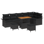 Juego de Sofá de Jardín de 9 Piezas con Cojines Negro Poliratán Acacia von , Outdoor-Sofas - Ref: Foro24-3364104, Preis: 581,...