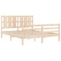 Bed frame with solid wood headboard 160x200 cm by vidaXL, Beds and slatted bases - Ref: Foro24-3194126, Price: 148,73 €, Disc...