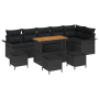 Juego de Sofá Jardín de 10 Piezas con Cojines Negro Poliratán Acacia von , Outdoor-Sofas - Ref: Foro24-3364109, Preis: 646,56...