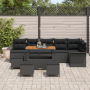 Juego de Sofá Jardín de 10 Piezas con Cojines Negro Poliratán Acacia von , Outdoor-Sofas - Ref: Foro24-3364109, Preis: 646,56...