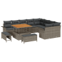 Juego de Sofá de Jardín de 12 Piezas con Cojines Gris de Ratán Sintético von , Outdoor-Sofas - Ref: Foro24-3364118, Preis: 90...
