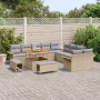 Juego de Sofá de Jardín de 13 Piezas con Cojines Beige Poliratán Acacia von , Outdoor-Sofas - Ref: Foro24-3364137, Preis: 984...