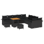 Juego de Sofás de Jardín de 13 Piezas con Cojines Negro Poliratán Acacia by , Outdoor sofas - Ref: Foro24-3364139, Price: 893...
