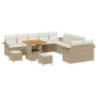 Juego de Sofá de Jardín de 13 Piezas con Cojines Beige Ratán Acacia von , Outdoor-Sofas - Ref: Foro24-3364141, Preis: 939,59 ...