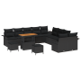 Set de Sofás de Jardín de 13 piezas con cojines Negro Poliratán Acacia | Foro24.es | Tu tienda online para hogar, jardín y más Foro24.es