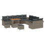 Juego de sofá de jardín de 13 piezas con cojines Gris Ratán Sintético Acacia by , Outdoor sofas - Ref: Foro24-3364148, Price:...