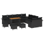 Juego de Sofá de Jardín de 14 Piezas con Cojines Negro Poliratán Acacia by , Outdoor sofas - Ref: Foro24-3364149, Price: 932,...