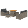 Juego de Sofás de Jardín de 8 Piezas con Cojines Gris de Ratán von , Outdoor-Sofas - Ref: Foro24-3364158, Preis: 619,10 €, Ra...