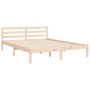 Bed frame with solid wood headboard 160x200 cm by vidaXL, Beds and slatted bases - Ref: Foro24-3194126, Price: 148,73 €, Disc...