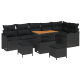Juego de Sofá de Jardín de 9 Piezas con Cojines Negro Poliratán Acacia by , Outdoor sofas - Ref: Foro24-3364234, Price: 594,5...