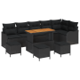 Juego de Sofá de Jardín de 10 Piezas con Cojines Negro de Poliratán Acacia von , Outdoor-Sofas - Ref: Foro24-3364239, Preis: ...