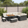Set de Sofá de Jardín de 12 Piezas con Cojines Negro Poliratán Acacia von , Outdoor-Sofas - Ref: Foro24-3364245, Preis: 889,8...