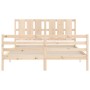 Bed frame with solid wood headboard 160x200 cm by vidaXL, Beds and slatted bases - Ref: Foro24-3194126, Price: 148,73 €, Disc...