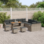 Juego de Sofá de Jardín de 14 Piezas con Cojines Gris Ratán Poliéster Acacia by , Outdoor sofas - Ref: Foro24-3364283, Price:...