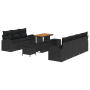 Juego de Sofá de Jardín de 10 Piezas con Cojines Negro Poliratán Acacia by , Outdoor sofas - Ref: Foro24-3364309, Price: 680,...