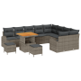 Conjunto de Sofás de Jardín de 12 Piezas con Cojines Gris Poliratán Acacia | Foro24.es | Tu tienda online para hogar, jardín y más Foro24.es