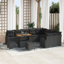 Juego de Sofá de Jardín de 12 Piezas Con Cojines Negro Ratán Poliéster Acacia by , Outdoor sofas - Ref: Foro24-3364384, Price...