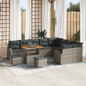 Conjunto de Sofá de Jardín de 12 Piezas con