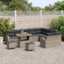 Conjunto de Sofá de Jardín de 12 Piezas con Cojines Gris Polirratán Acacia by , Outdoor sofas - Ref: Foro24-3364388, Price: 8...
