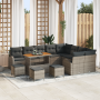 Juego de Sofás de Jardín de 13 Piezas con Cojines Gris Polirratán Acacia by , Outdoor sofas - Ref: Foro24-3364393, Price: 877...