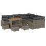 Juego de Sofás de Jardín de 13 Piezas con Cojines Gris Polirratán Acacia by , Outdoor sofas - Ref: Foro24-3364393, Price: 877...