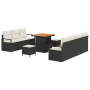Juego de sofá de jardín de 10 piezas con cojines Negro Poliratán Acacia by , Outdoor sofas - Ref: Foro24-3364435, Price: 670,...