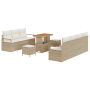 Juego de Sofá de Jardín de 10 Piezas con Cojines Beige Ratán Sintético Acacia by , Outdoor sofas - Ref: Foro24-3364441, Price...
