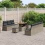 Juego de Sofá Jardín 10 Piezas con Cojines Gris Poliratán Acacia by , Outdoor sofas - Ref: Foro24-3364443, Price: 681,58 €, D...