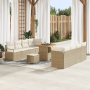 Conjunto de Sofá Beige de Jardín de 11 Piezas con Cojines de Poliratán de Acacia | Foro24.es | Tu tienda online para hogar, jardín y más Foro24.es