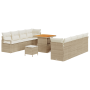 Conjunto de Sofá Beige de Jardín de 11 Piezas con Cojines de Poliratán de Acacia | Foro24.es | Tu tienda online para hogar, jardín y más Foro24.es