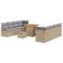 Set de Sofás de Jardín de 11 Piezas con Cojines Beige Poliratán Acacia von , Outdoor-Sofas - Ref: Foro24-3364447, Preis: 759,...
