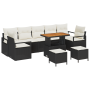 Juego de Sofá de Jardín de 10 Piezas con Cojines Negro de Poliratán Acacia von , Outdoor-Sofas - Ref: Foro24-3364460, Preis: ...